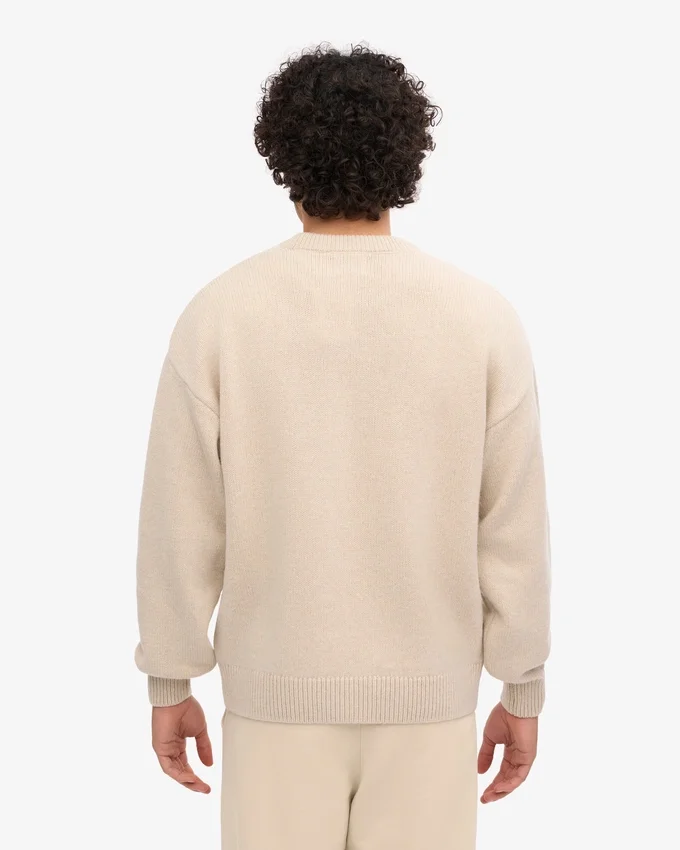 Oversized-Pullover aus Merinowolle – Elfenbeinweiß
