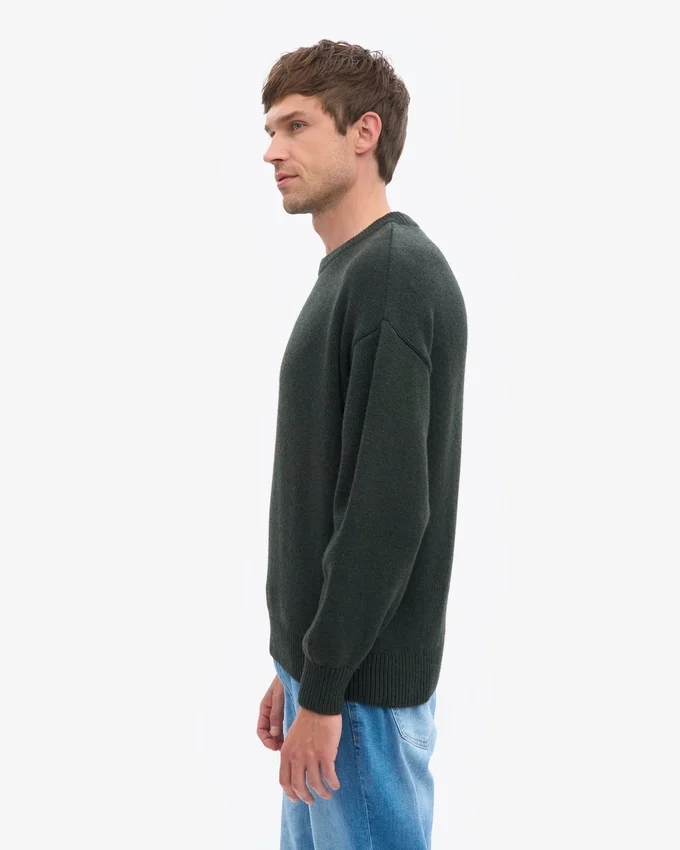 Oversized-Pullover aus Merinowolle – Jägergrün