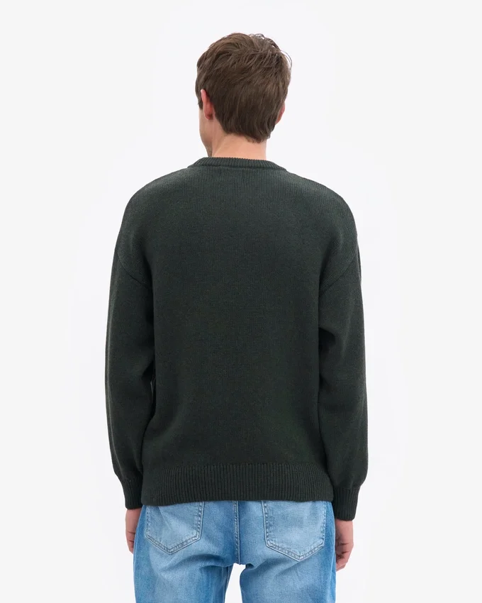 Oversized-Pullover aus Merinowolle – Jägergrün