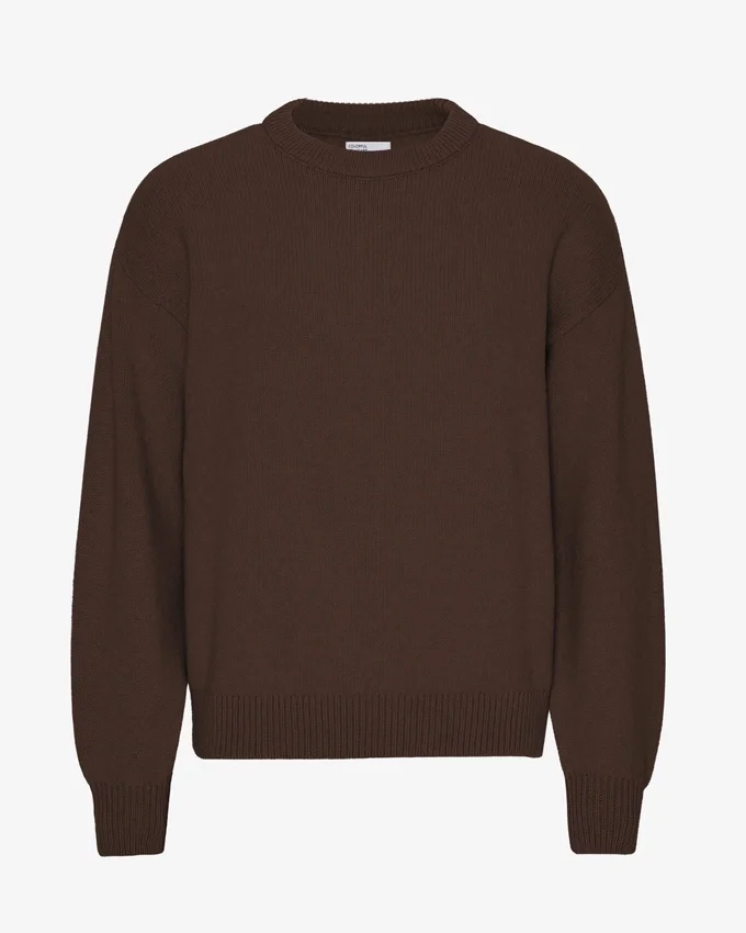 Oversized-Pullover aus Merinowolle – Kaffeebraun
