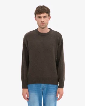 Oversized-Pullover aus Merinowolle – Kaffeebraun