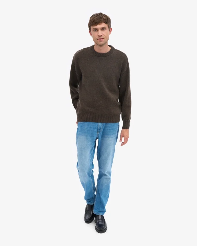 Oversized-Pullover aus Merinowolle – Kaffeebraun