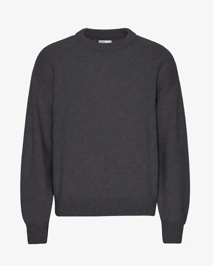 Oversized-Pullover aus Merinowolle – Lavagrau