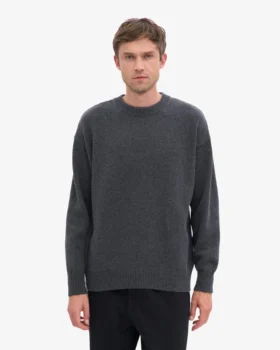 Oversized-Pullover aus Merinowolle – Lavagrau