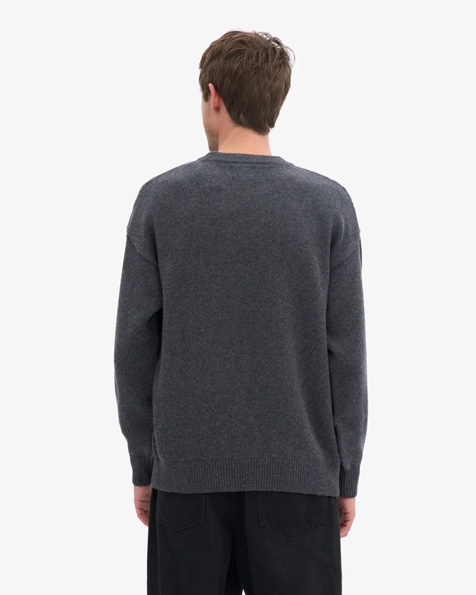 Oversized-Pullover aus Merinowolle – Lavagrau