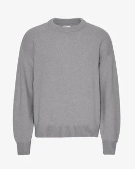 Oversized-Pullover aus Merinowolle – Meliertes Grau
