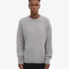 Oversized-Pullover aus Merinowolle – Meliertes Grau
