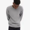 Oversized-Pullover aus Merinowolle – Meliertes Grau