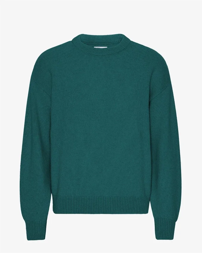 Oversized-Pullover aus Merinowolle – Ozeangrün