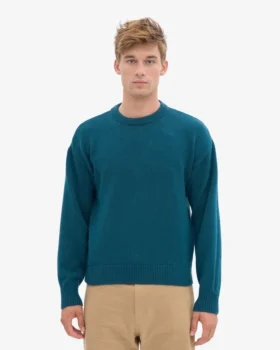 Oversized-Pullover aus Merinowolle – Ozeangrün