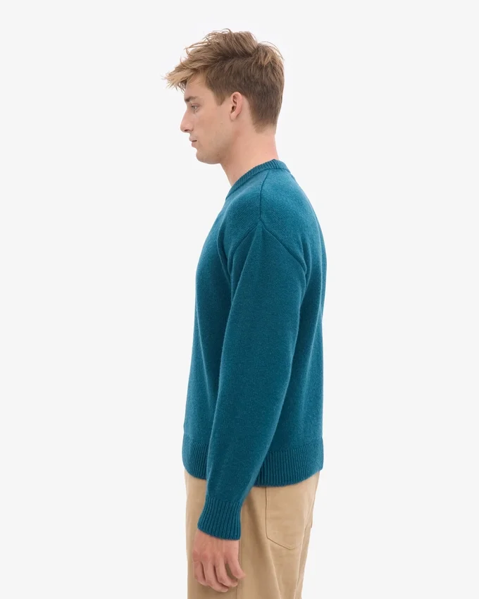 Oversized-Pullover aus Merinowolle – Ozeangrün