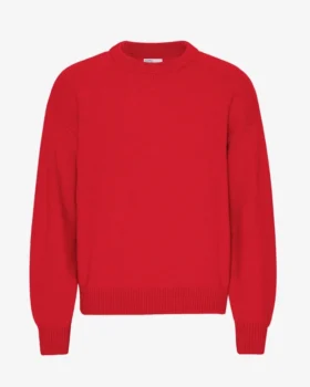 Oversized-Pullover aus Merinowolle – Scharlachrot