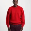 Oversized-Pullover aus Merinowolle – Scharlachrot
