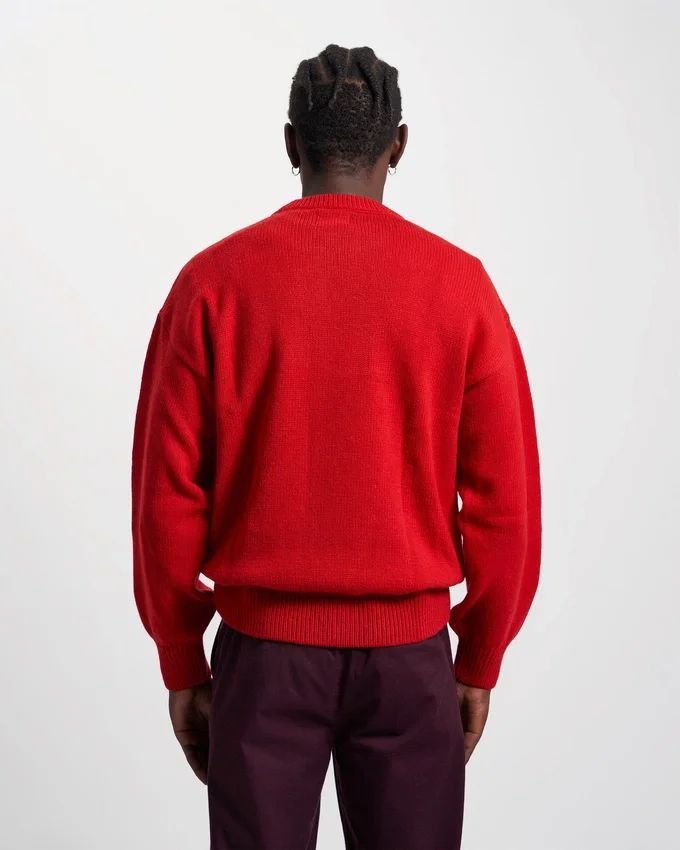 Oversized-Pullover aus Merinowolle – Scharlachrot