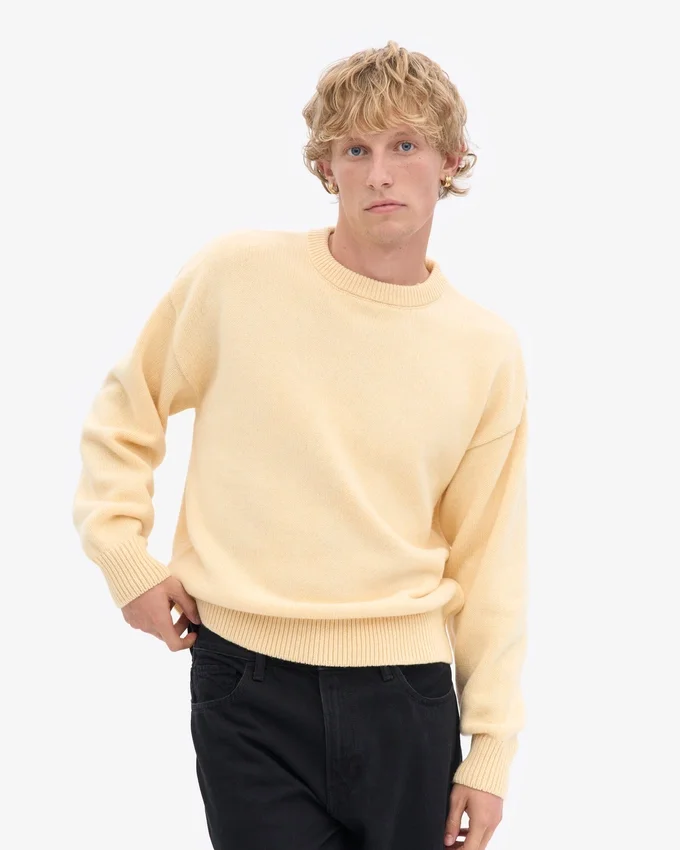 Oversized-Pullover aus Merinowolle – Soft Yellow