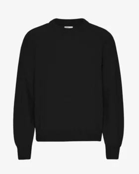 Oversized-Pullover aus Merinowolle – Tiefschwarz