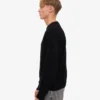 Oversized-Pullover aus Merinowolle – Tiefschwarz