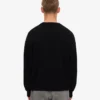 Oversized-Pullover aus Merinowolle – Tiefschwarz