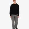 Oversized-Pullover aus Merinowolle – Tiefschwarz
