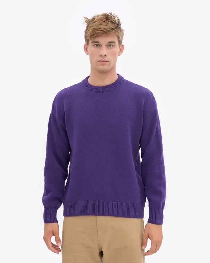 Oversized-Pullover aus Merinowolle – Ultraviolett
