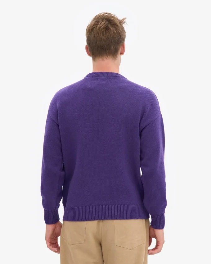 Oversized-Pullover aus Merinowolle – Ultraviolett