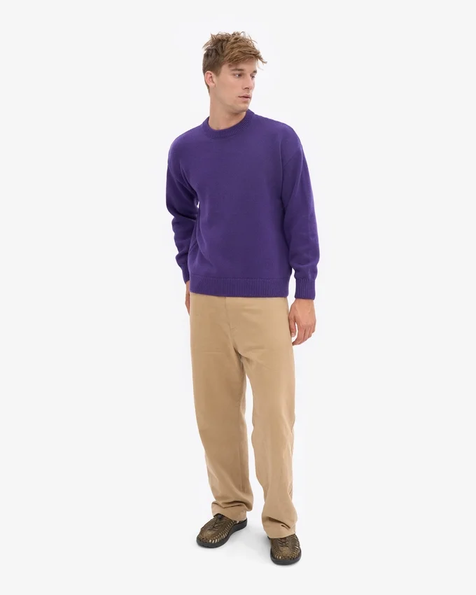 Oversized-Pullover aus Merinowolle – Ultraviolett