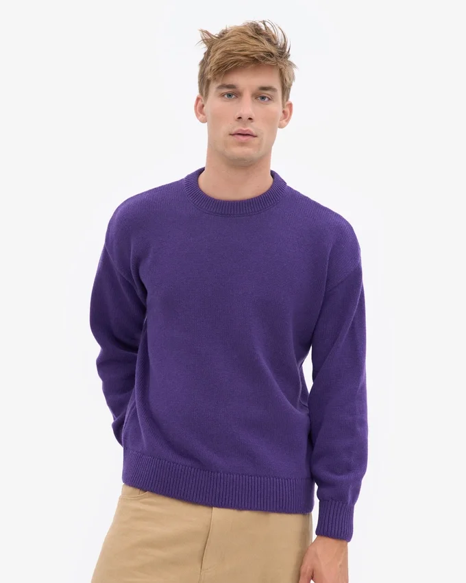 Oversized-Pullover aus Merinowolle – Ultraviolett
