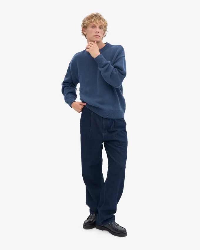 Oversized-Socken aus Merinowolle – Petrolblau