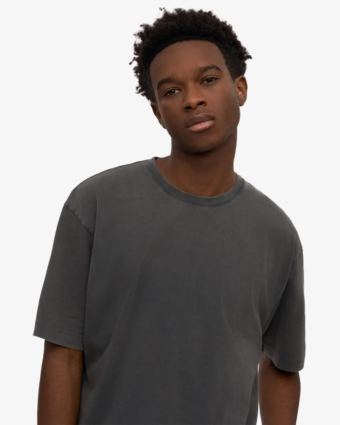 Oversized-T-Shirt aus Bio-Baumwolle – Faded Black