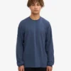 Oversized-T-Shirt aus Bio-Baumwolle mit langem Arm – Petrolblau