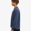 Oversized-T-Shirt aus Bio-Baumwolle mit langem Arm – Petrolblau