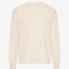 Oversized-T-Shirt aus Bio-Baumwolle mit langen Ärmeln – Elfenbeinweiß
