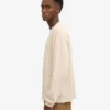 Oversized-T-Shirt aus Bio-Baumwolle mit langen Ärmeln – Elfenbeinweiß