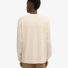 Oversized-T-Shirt aus Bio-Baumwolle mit langen Ärmeln – Elfenbeinweiß