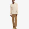Oversized-T-Shirt aus Bio-Baumwolle mit langen Ärmeln – Elfenbeinweiß