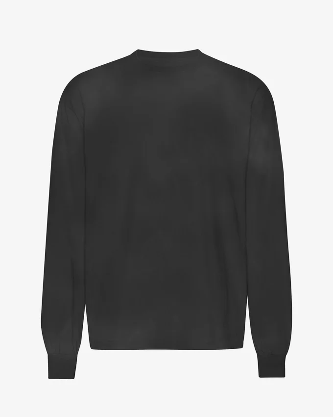 Oversized-T-Shirt aus Bio-Baumwolle mit langen Ärmeln – Faded Black
