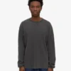 Oversized-T-Shirt aus Bio-Baumwolle mit langen Ärmeln – Faded Black