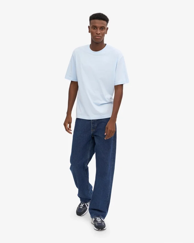 Oversized-T-Shirt aus Bio-Baumwolle – Polarblau