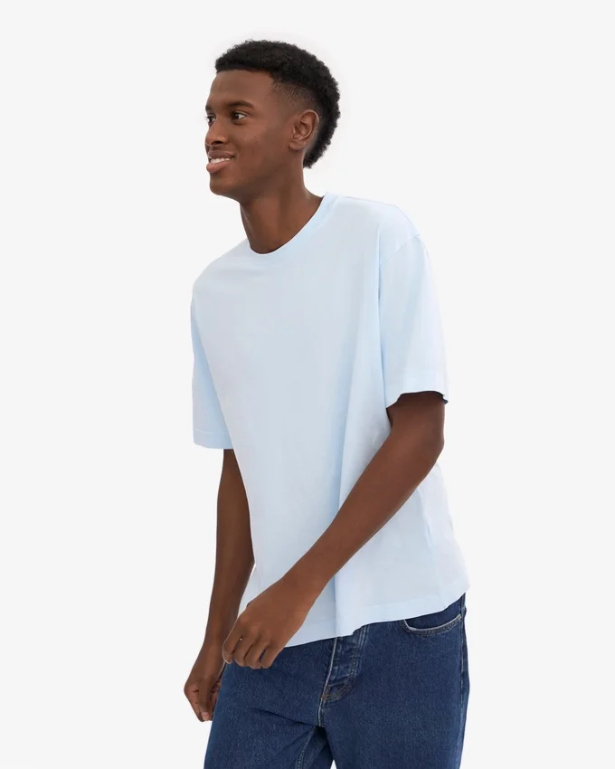 Oversized-T-Shirt aus Bio-Baumwolle – Polarblau
