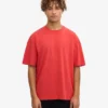 Oversized-T-Shirt aus Bio-Baumwolle – Red Tangerine