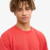 Oversized-T-Shirt aus Bio-Baumwolle – Red Tangerine