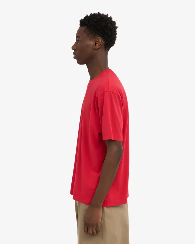 Oversized-T-Shirt aus Bio-Baumwolle – Scharlachrot