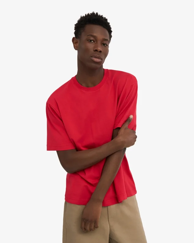 Oversized-T-Shirt aus Bio-Baumwolle – Scharlachrot