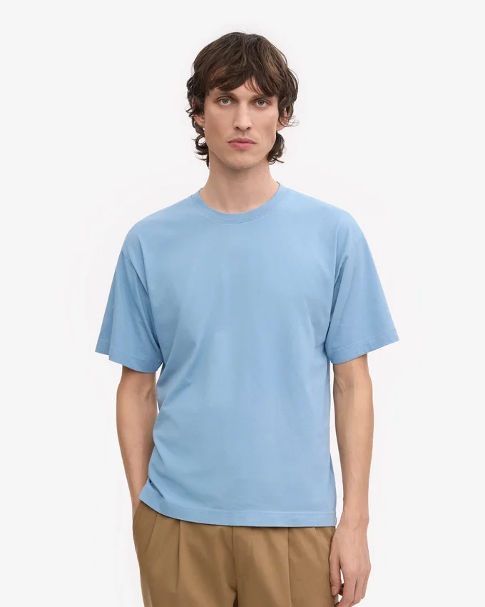 Oversized-T-Shirt aus Bio-Baumwolle – Seaside-Blau