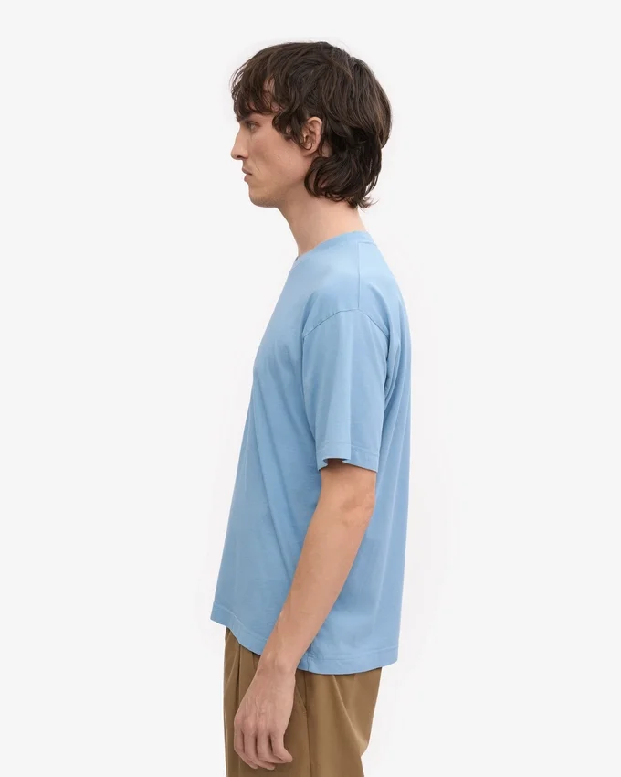 Oversized-T-Shirt aus Bio-Baumwolle – Seaside-Blau