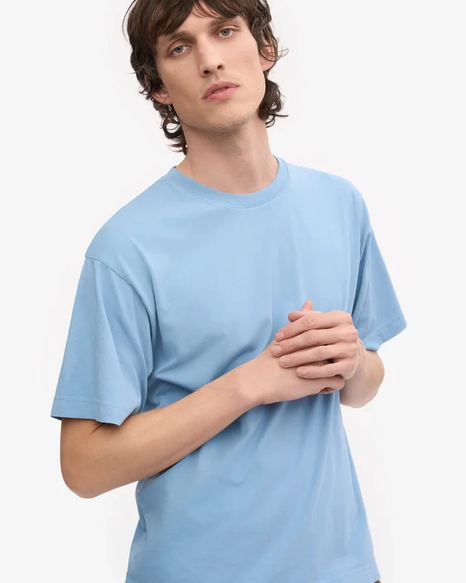 Oversized-T-Shirt aus Bio-Baumwolle – Seaside-Blau