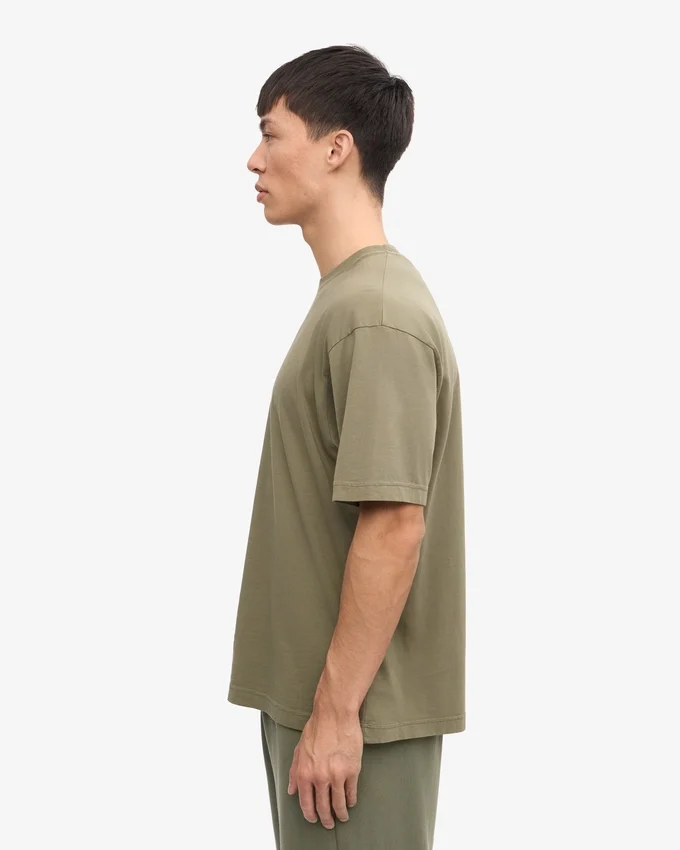 Oversized-T-Shirt aus Bio-Baumwolle – Staubiges Oliv