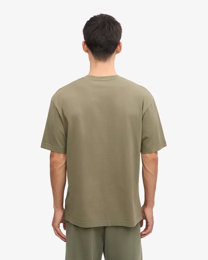 Oversized-T-Shirt aus Bio-Baumwolle – Staubiges Oliv