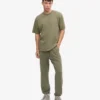 Oversized-T-Shirt aus Bio-Baumwolle – Staubiges Oliv