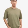 Oversized-T-Shirt aus Bio-Baumwolle – Staubiges Oliv